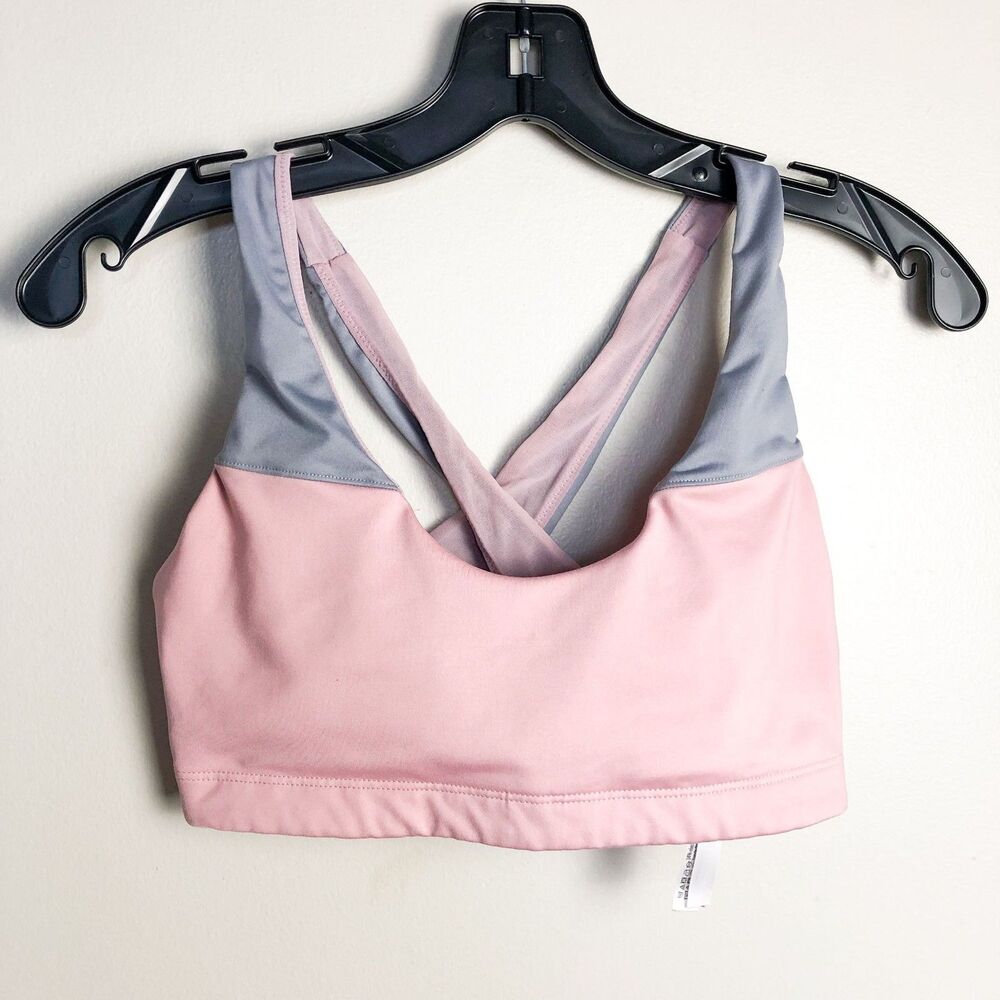 Victoria's Secret Sport Pink Wide Strap Round Neck sports Bra Small